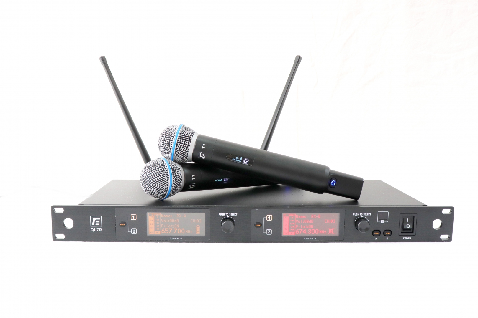 RFIntell QL7R/T1-A 651,800-683,400 МГц 2-канальная радиосистема с 2-мя ручными микрофонами в Нефтегорске